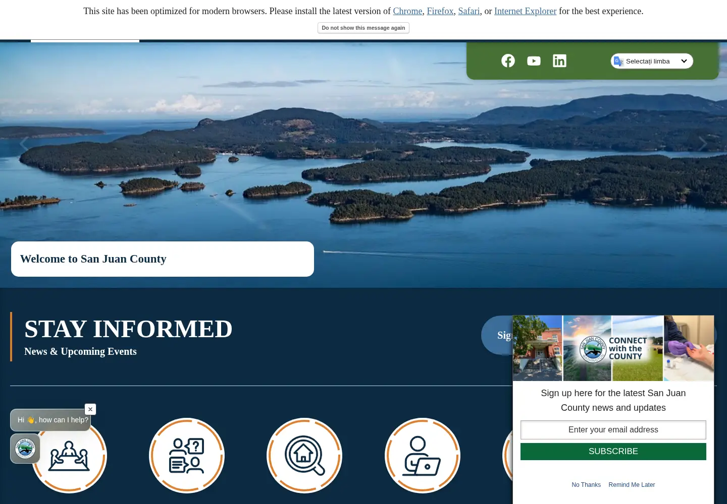Screenshot of sanjuancountywa.gov