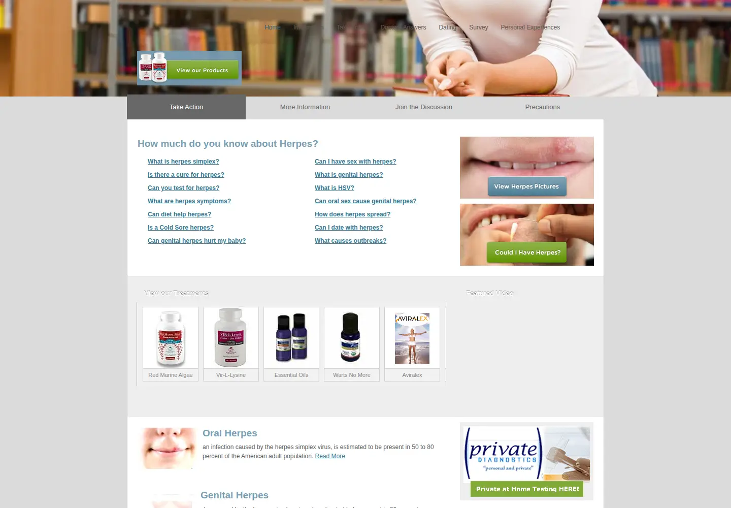 Screenshot of herpes.com