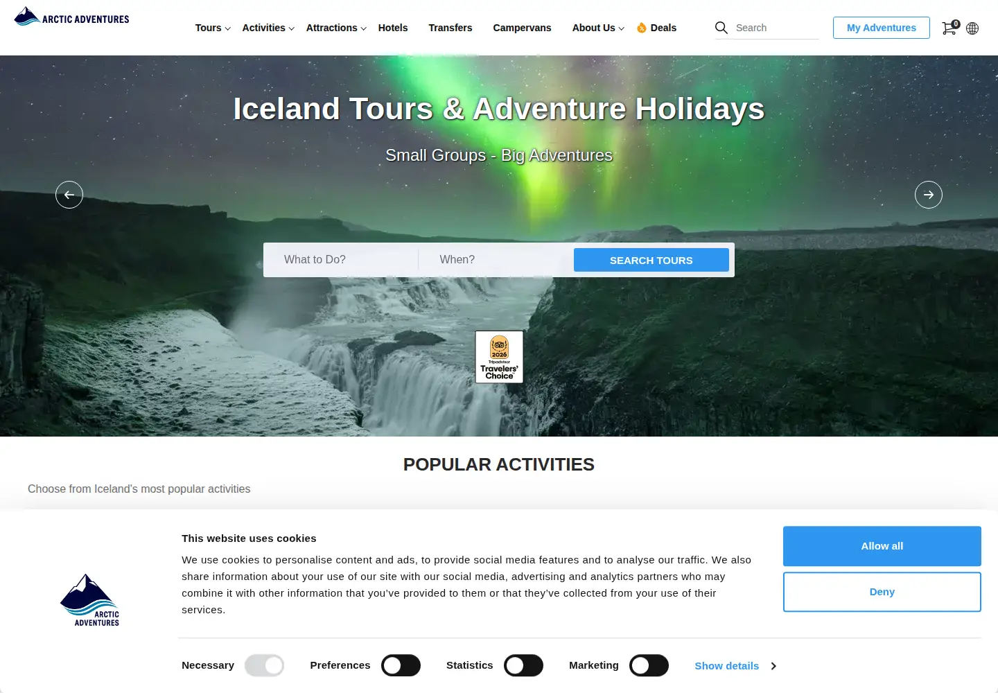 Screenshot of adventures.is