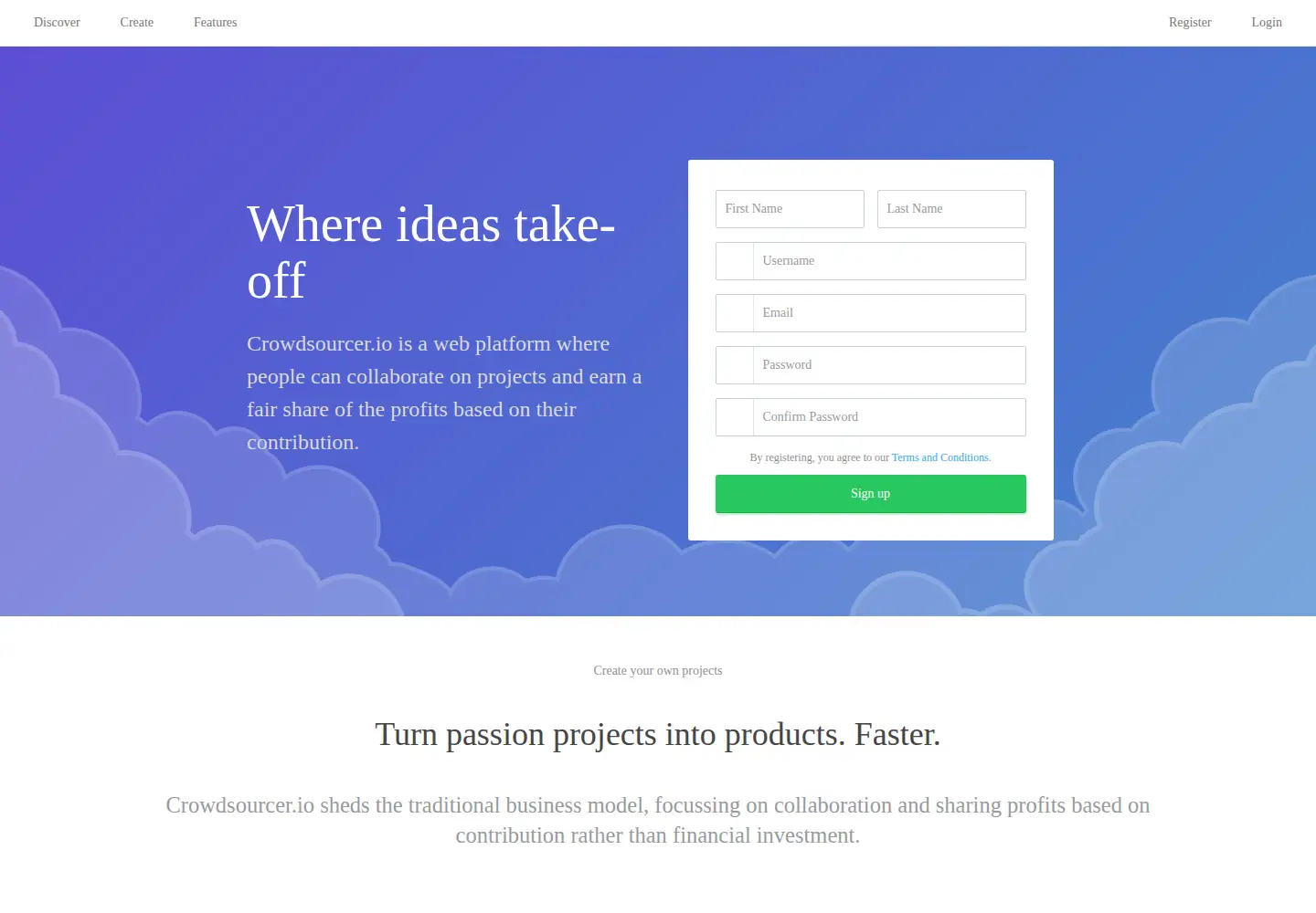 Screenshot of crowdsourcer.io