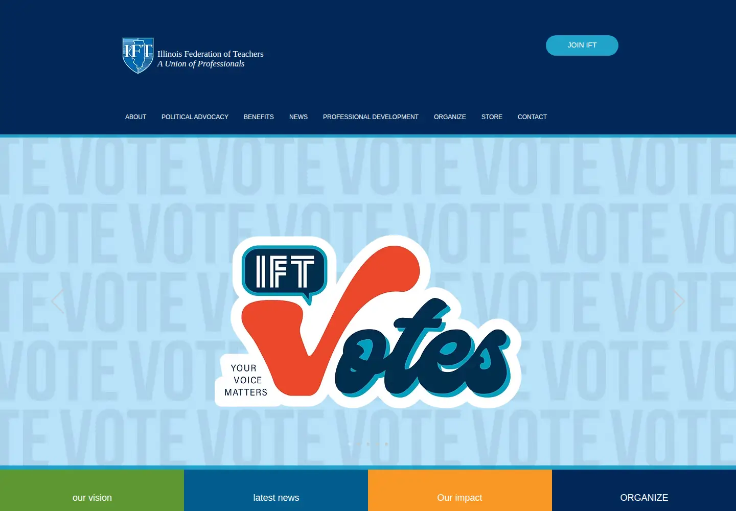Captured homepage of ift-aft.org in the current scan