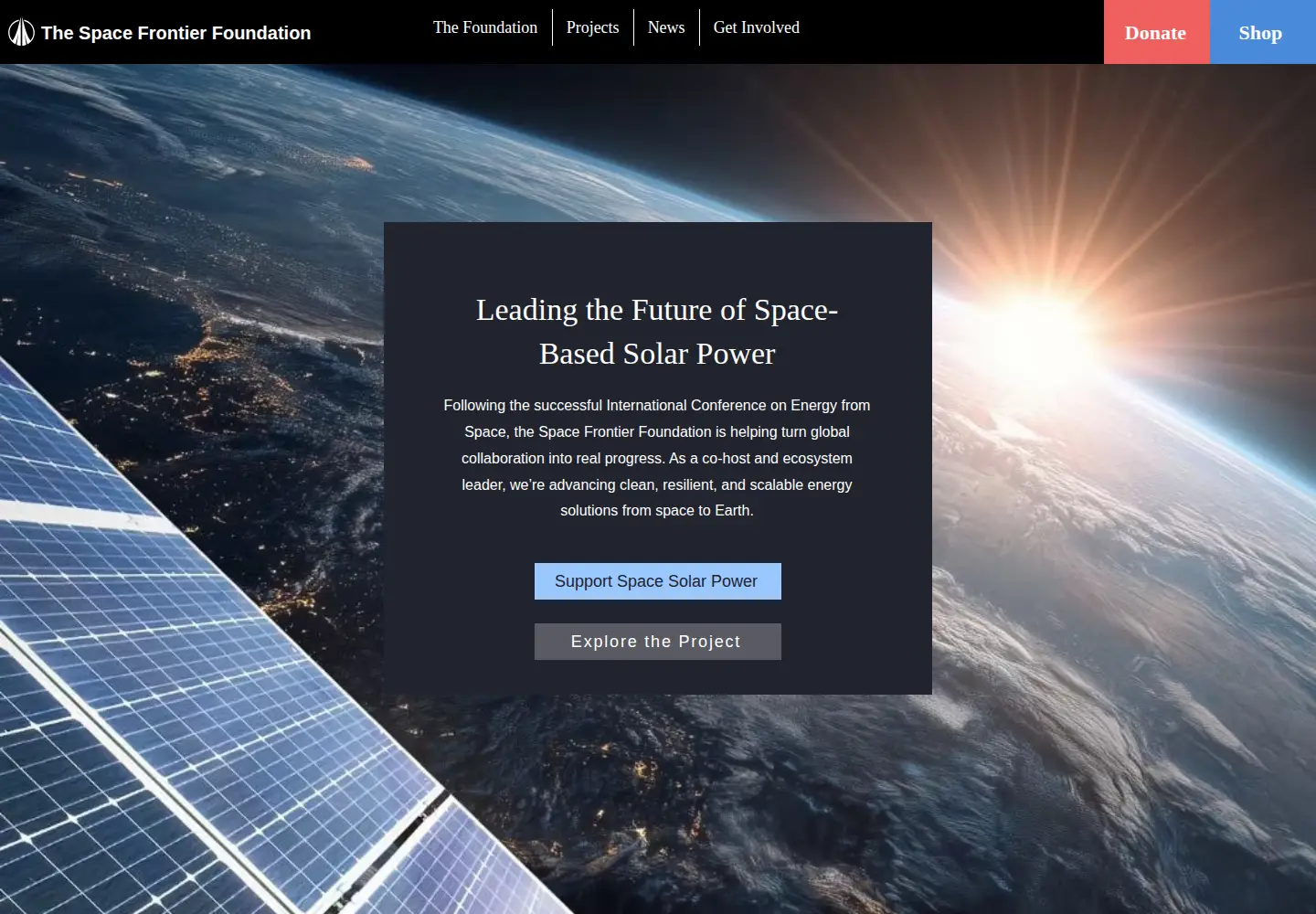 Screenshot of spacefrontier.org