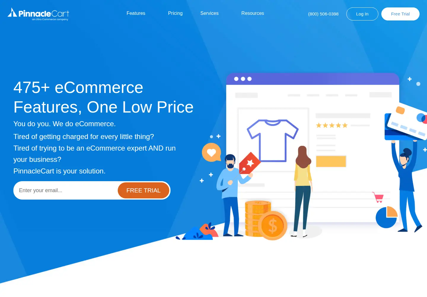 Screenshot of pinnaclecart.com