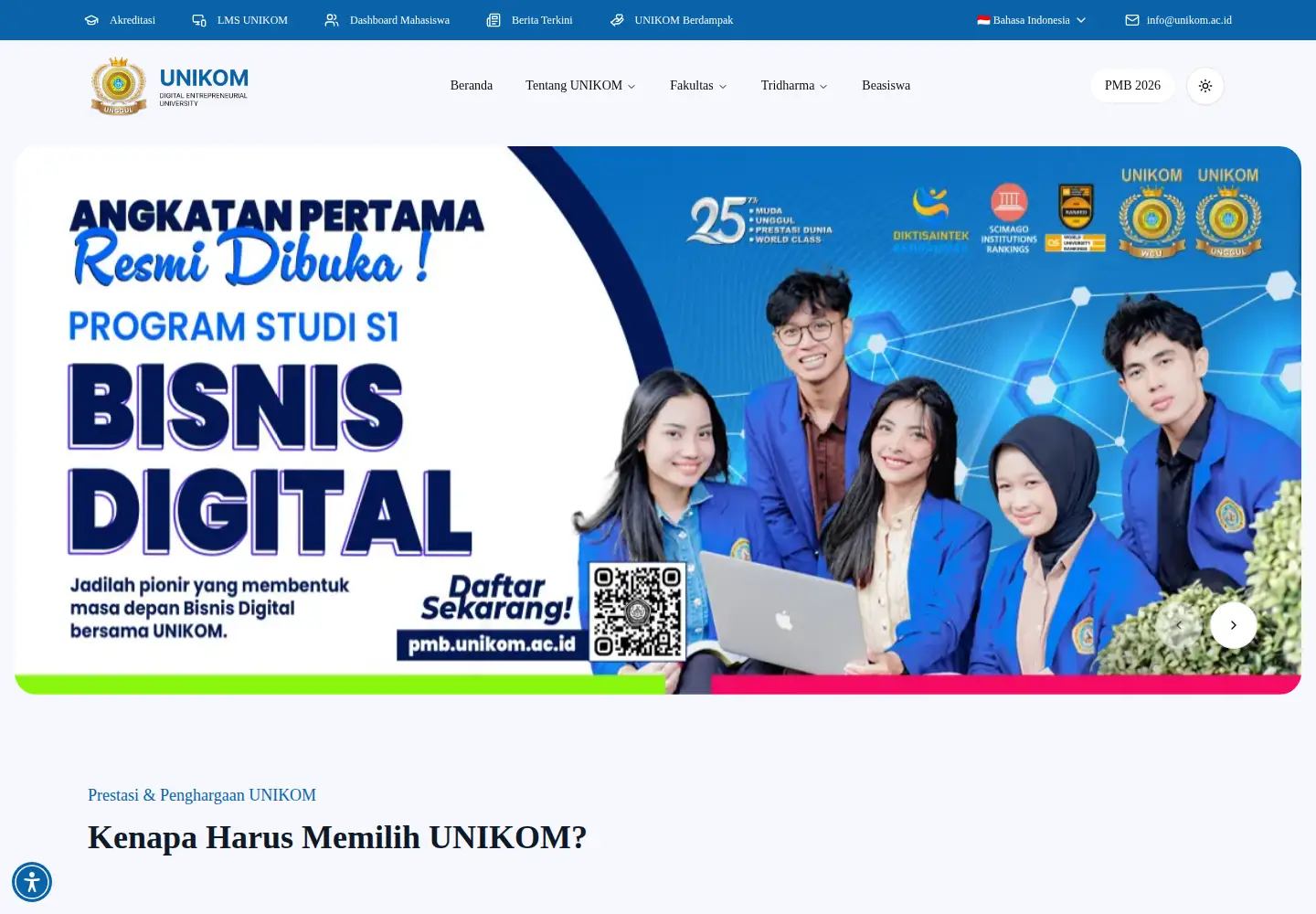 Screenshot of unikom.ac.id