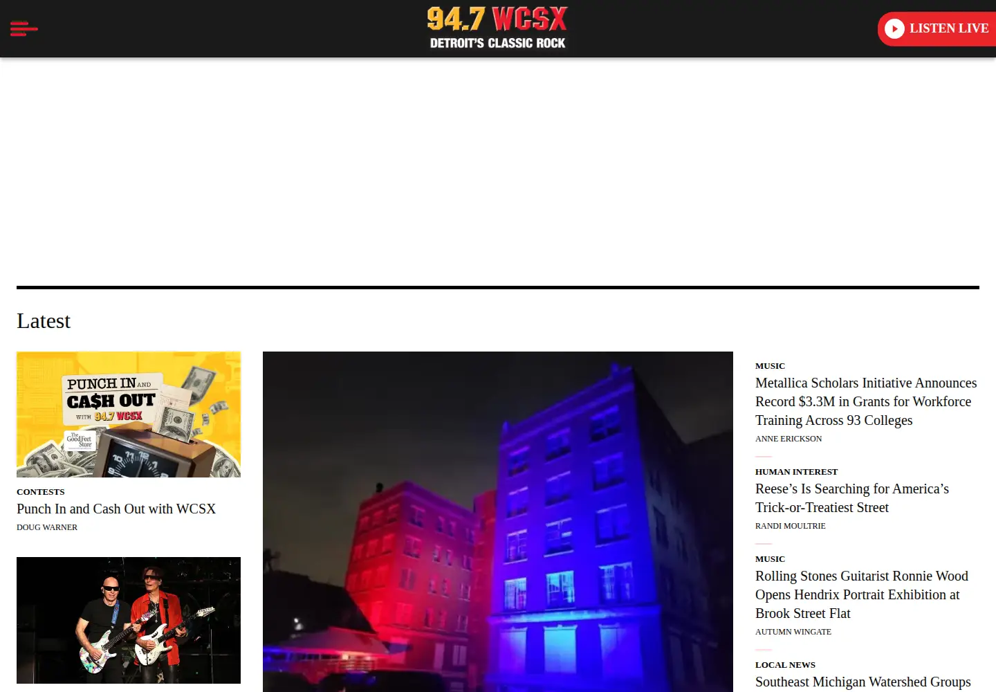 Captured homepage of wcsx.com in the current scan