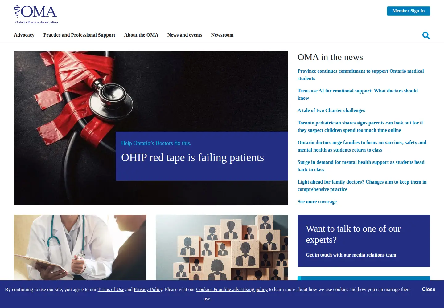 Screenshot of oma.org