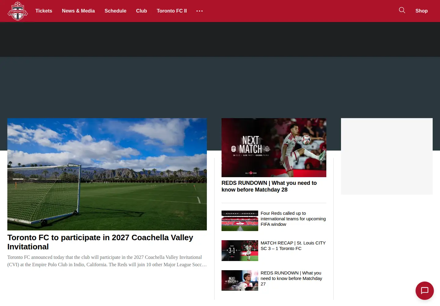 Screenshot of torontofc.ca