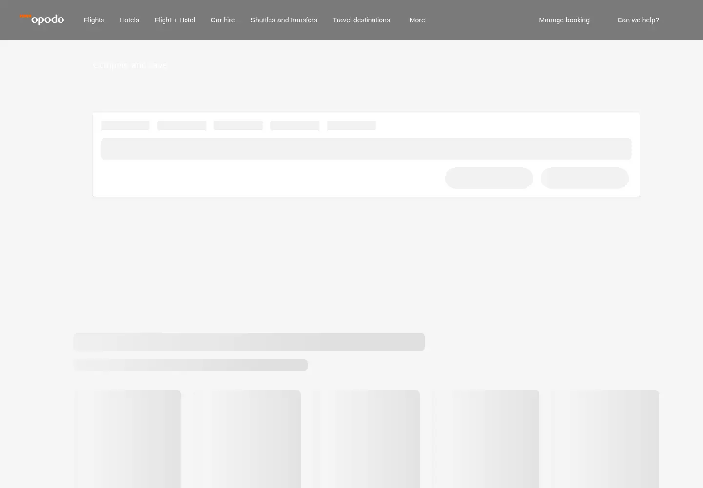 Screenshot of opodo.co.uk