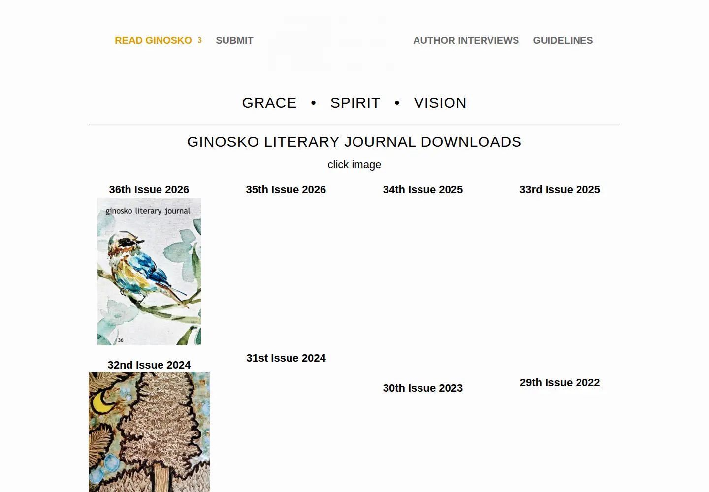 Screenshot of ginoskoliteraryjournal.com