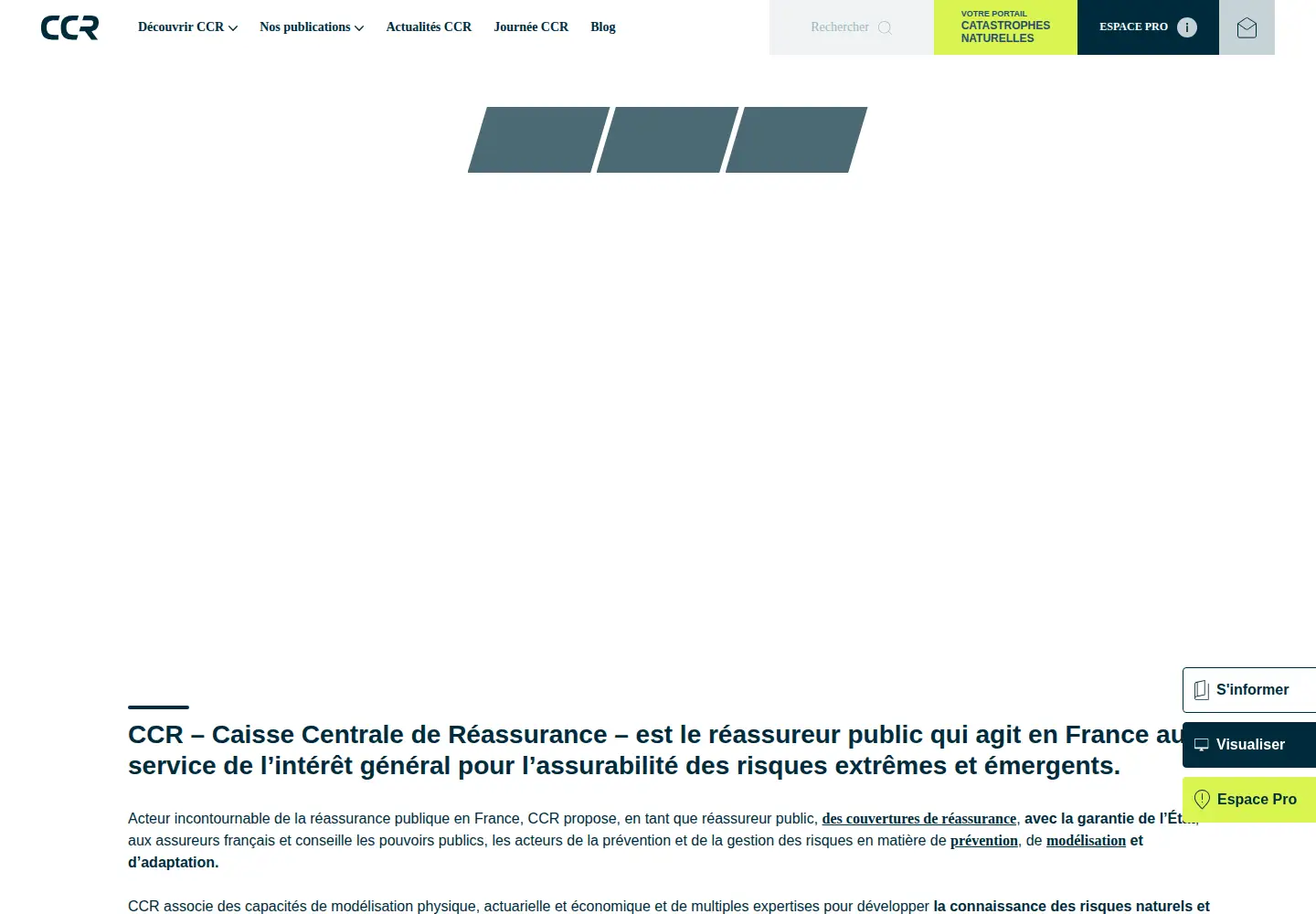 Captured homepage of ccr.fr in the current scan