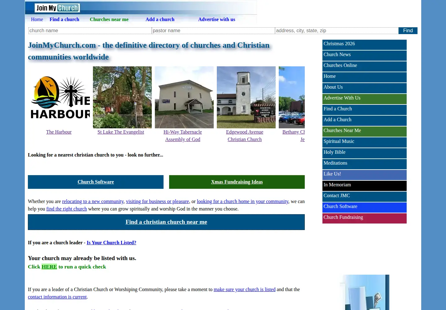 Screenshot of joinmychurch.com