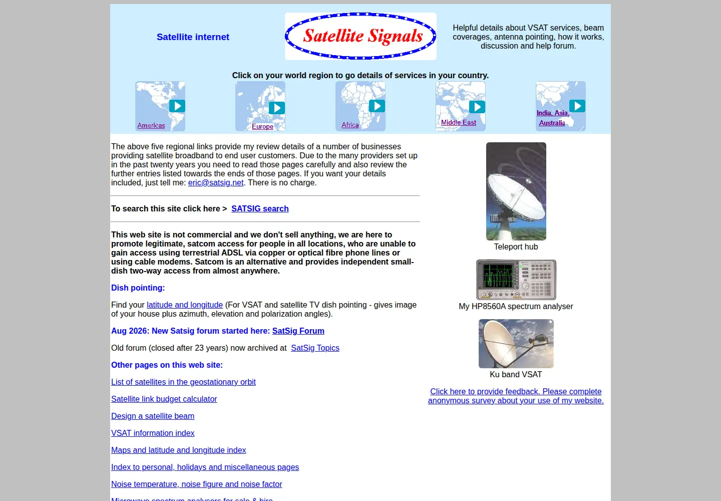 Screenshot of satsig.net