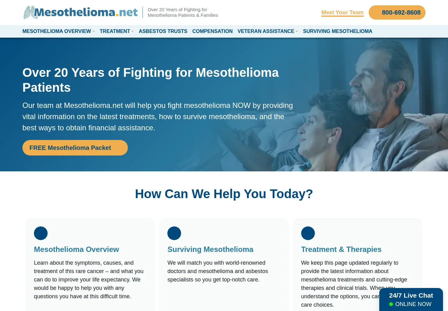 Screenshot of mesothelioma.net