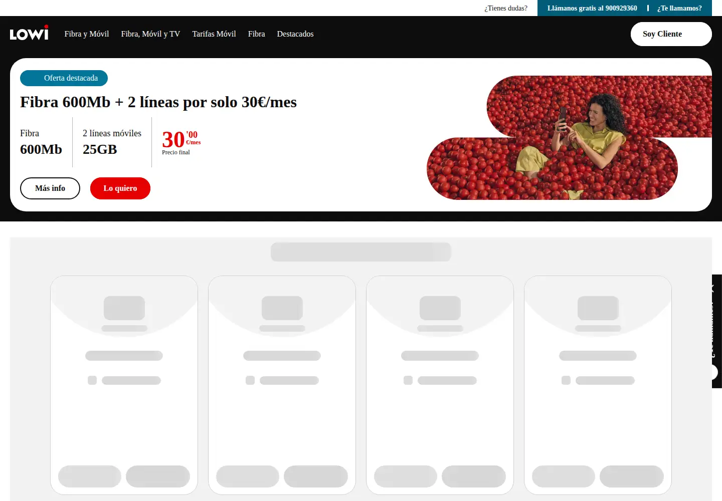 Screenshot of lowi.es