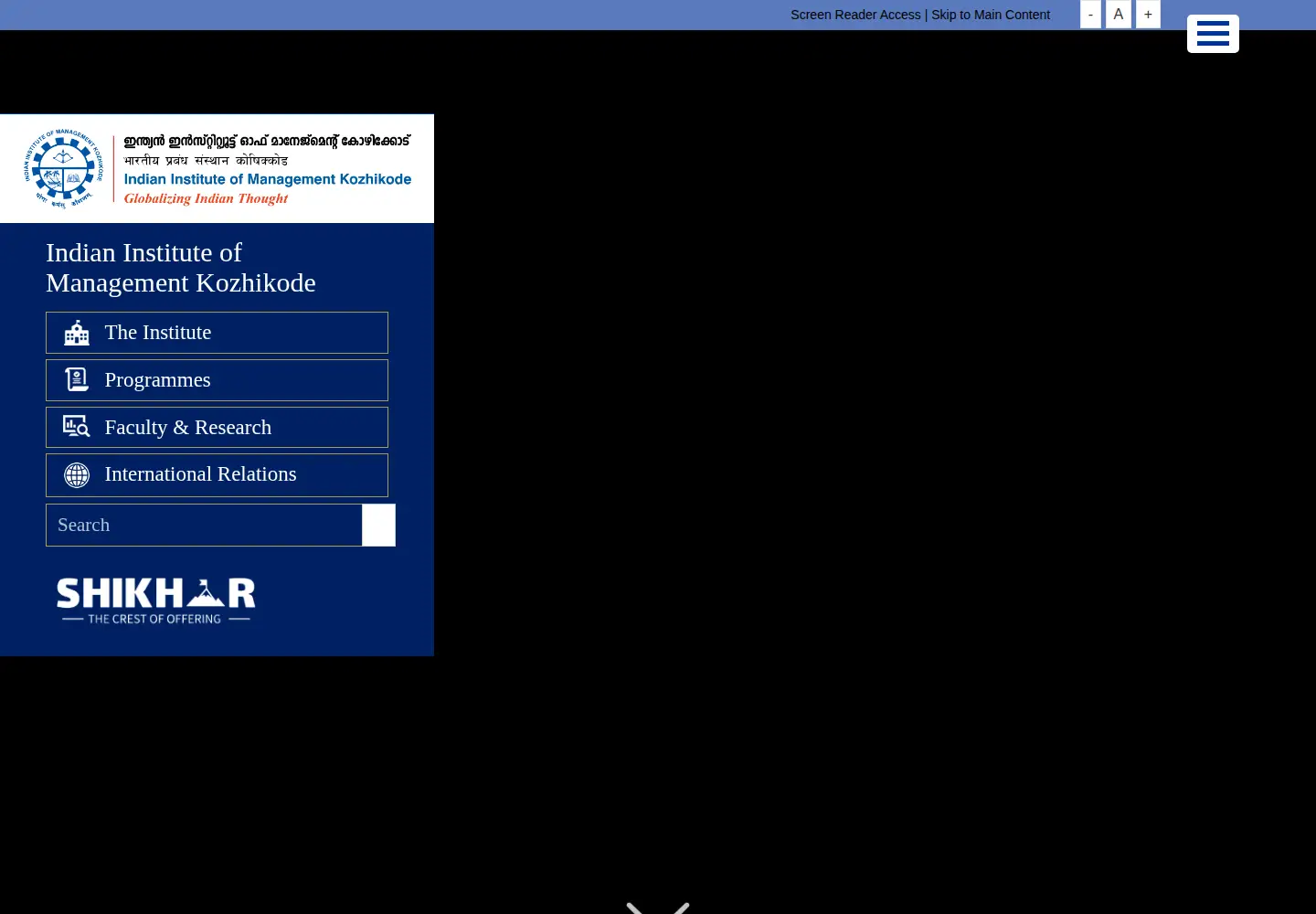 Screenshot of iimk.ac.in