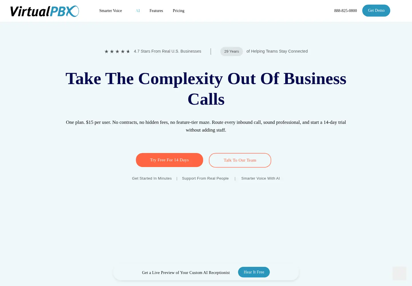 Screenshot of virtualpbx.com