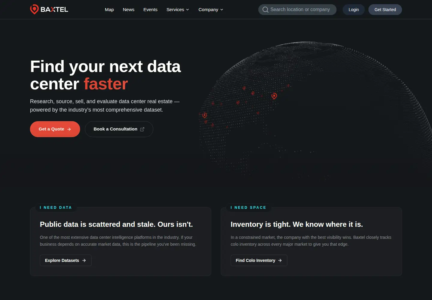 Screenshot of baxtel.com