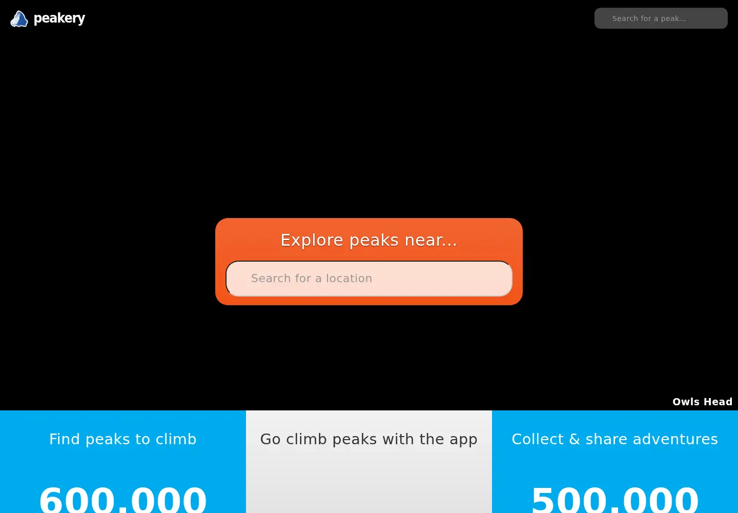Screenshot of peakery.com