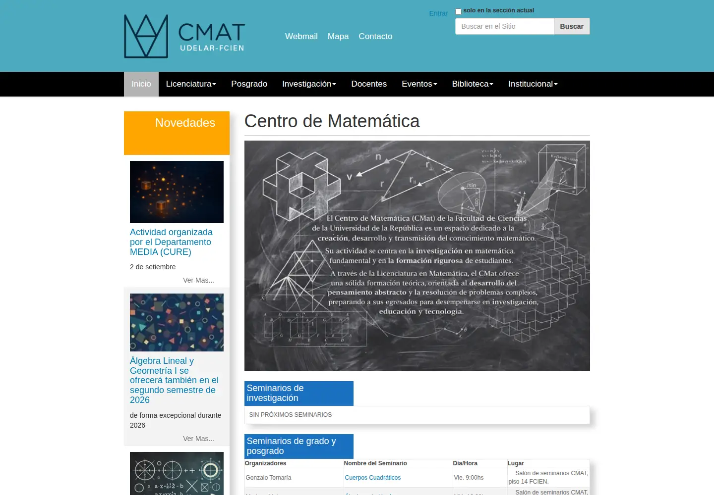 Screenshot of cmat.edu.uy