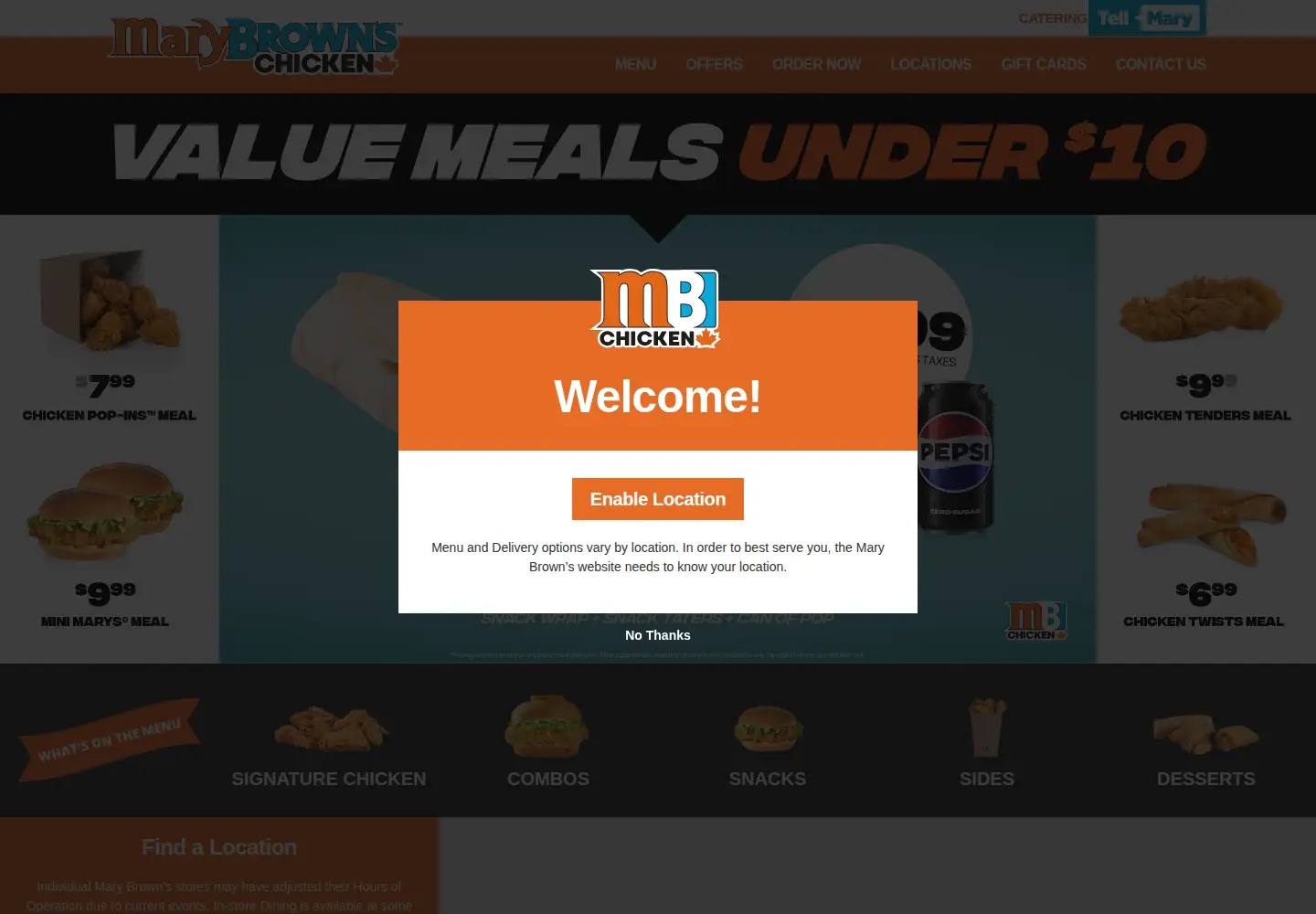 Screenshot of marybrowns.com