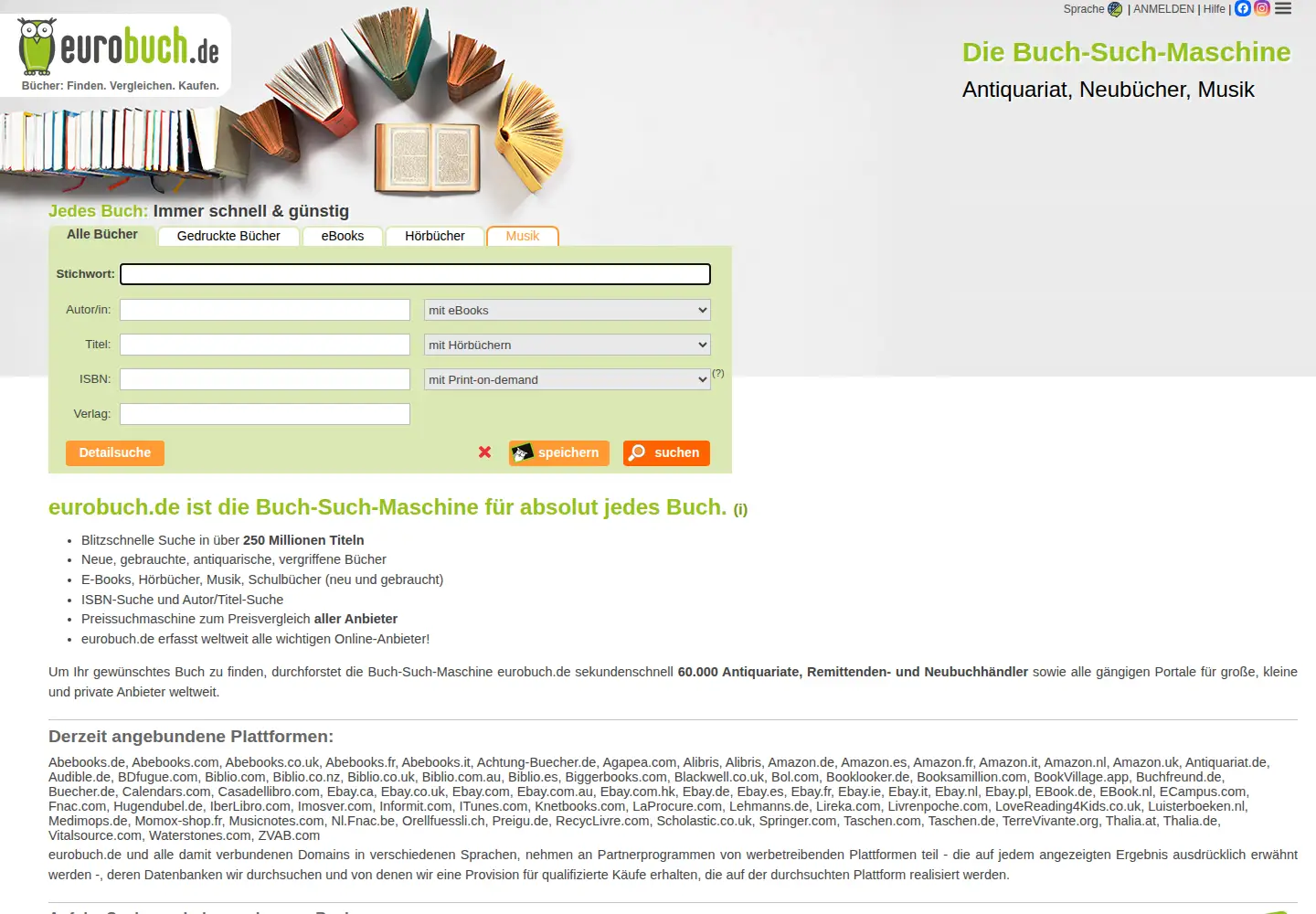 Screenshot of eurobuch.de