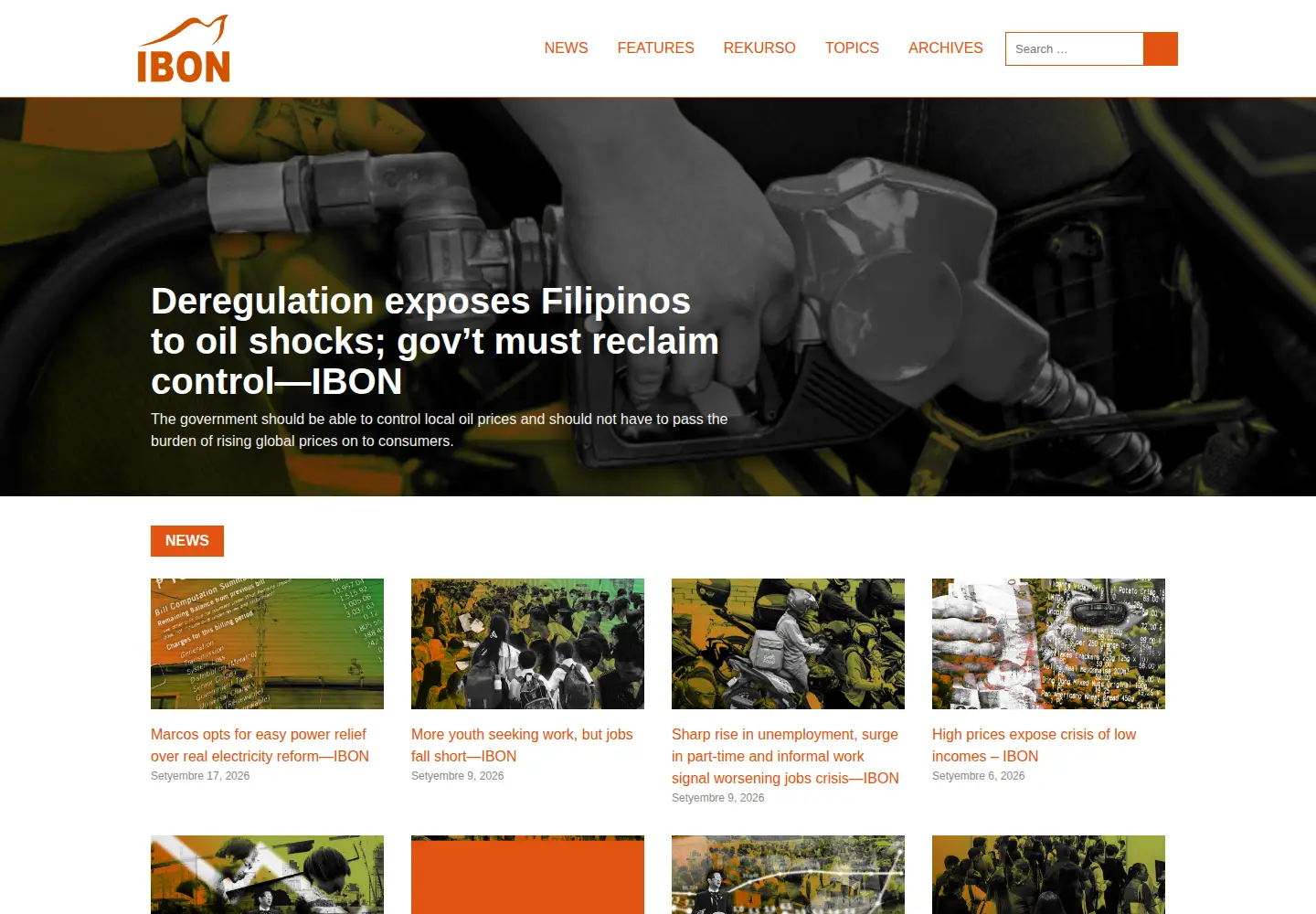 Screenshot of ibon.org