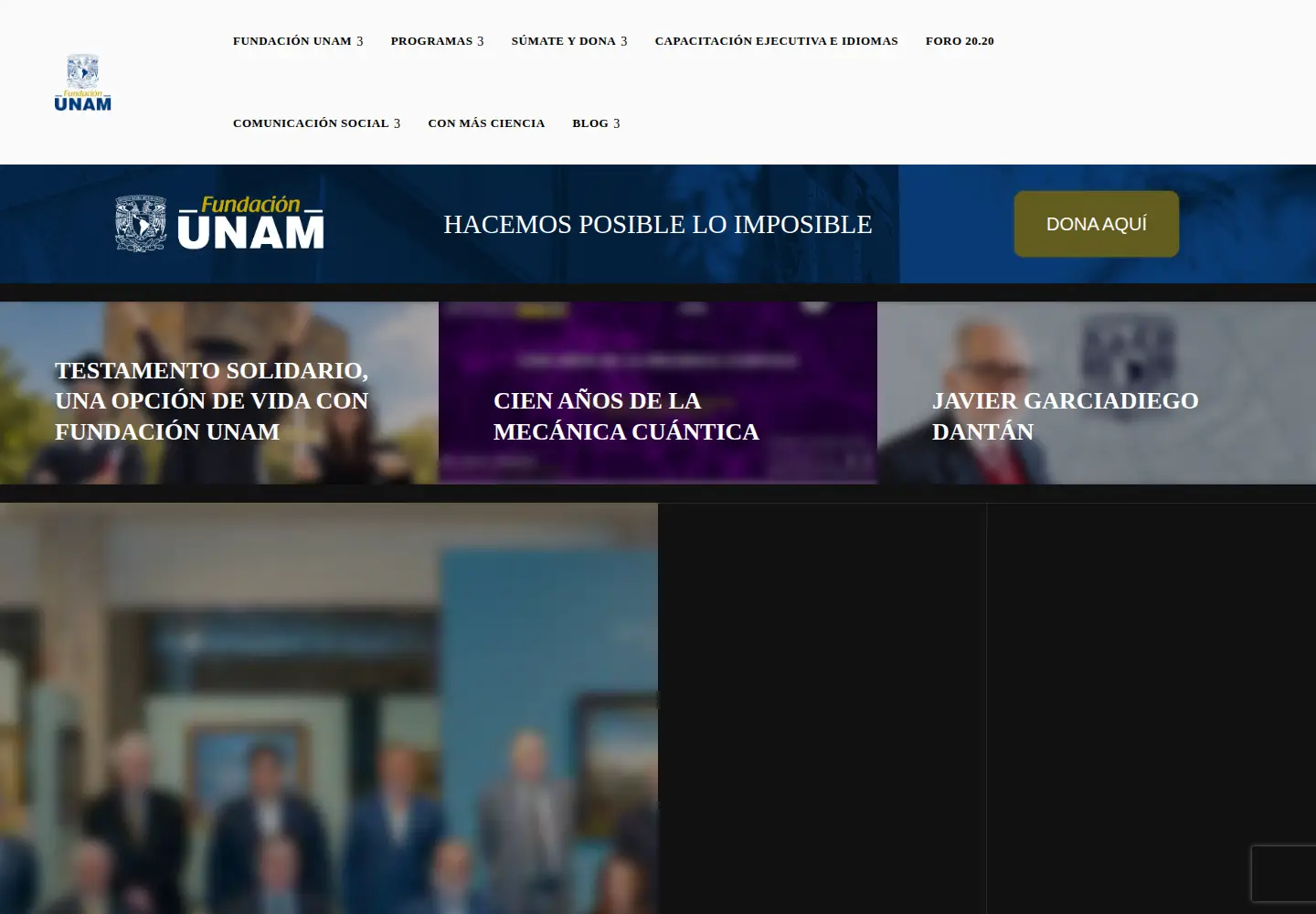 Screenshot of fundacionunam.org.mx