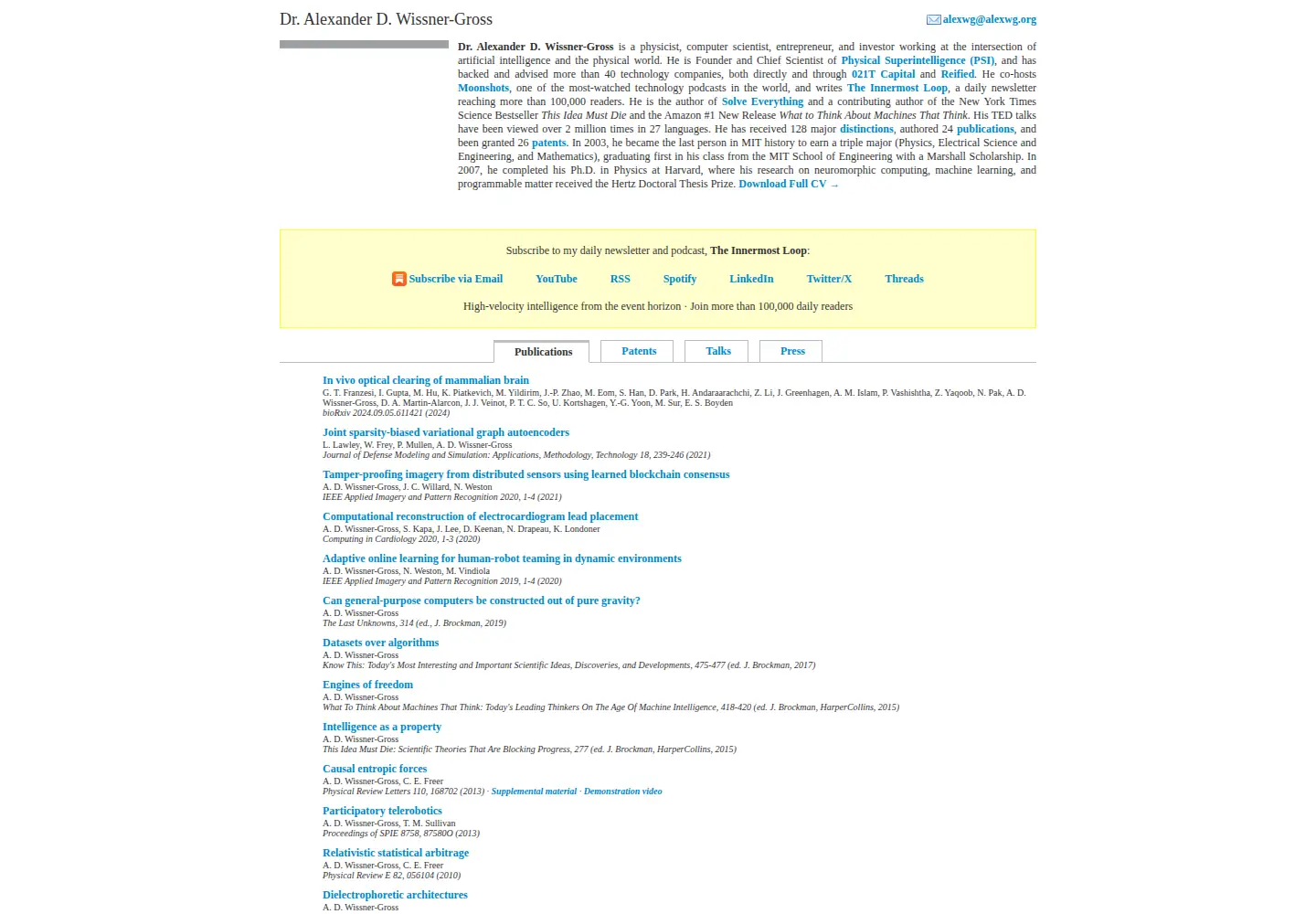 Screenshot of alexwg.org