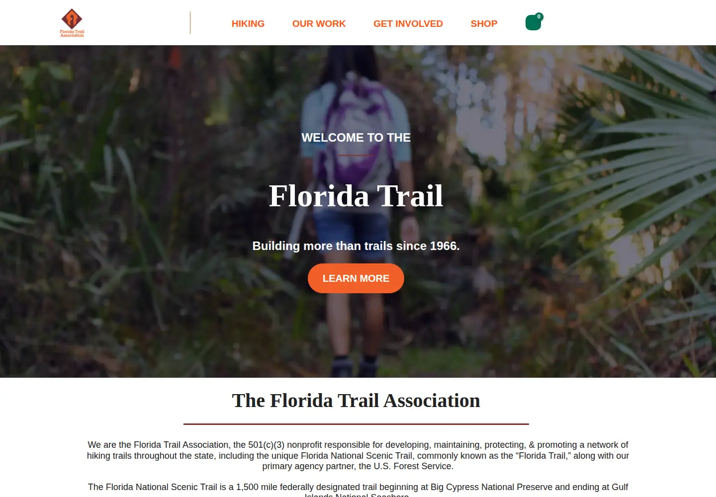 Screenshot of floridatrail.org