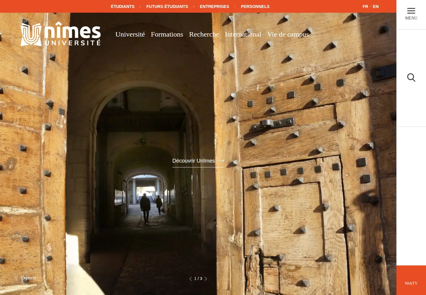 Screenshot of unimes.fr