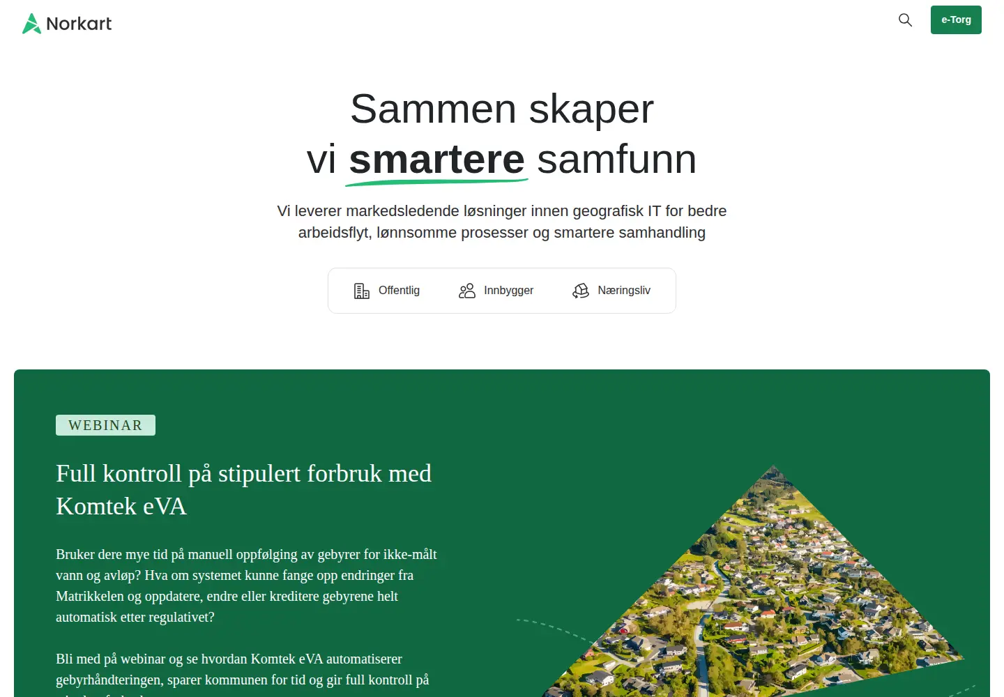 Screenshot of norkart.no