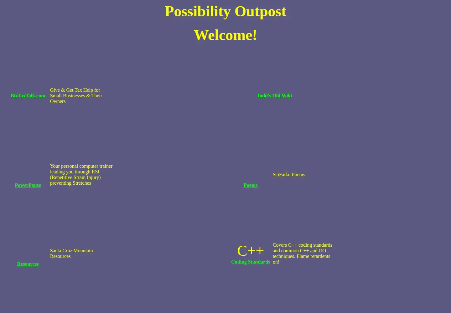 Screenshot of possibility.com