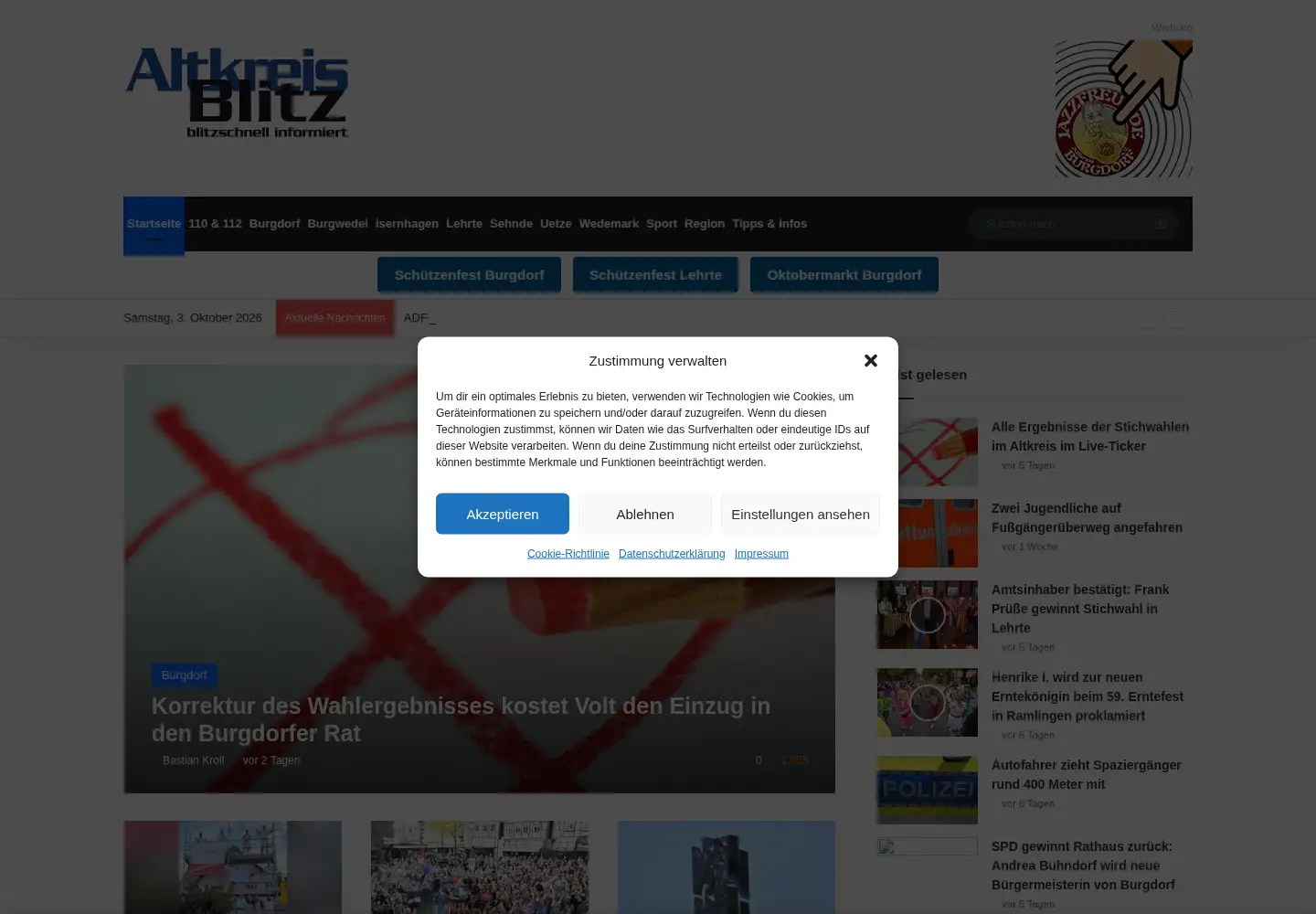 Screenshot of altkreisblitz.de