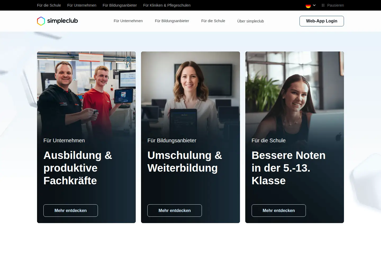 Screenshot of simpleclub.com