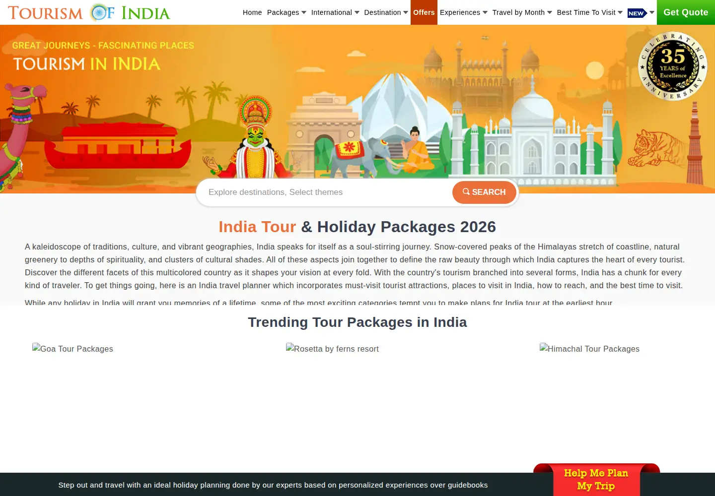 Screenshot of tourism-of-india.com