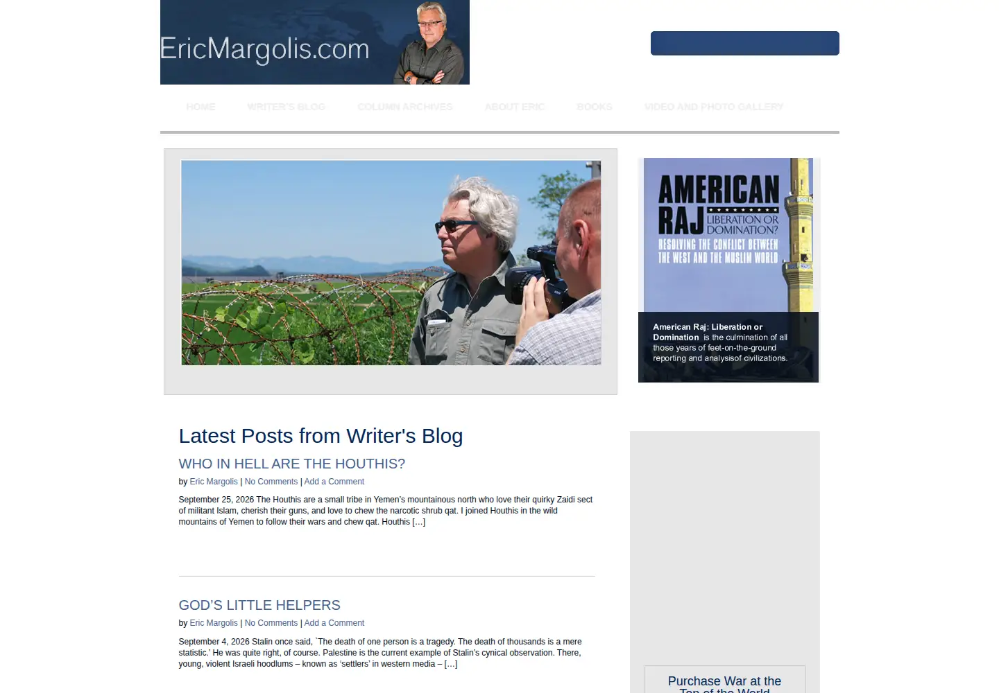 Screenshot of ericmargolis.com