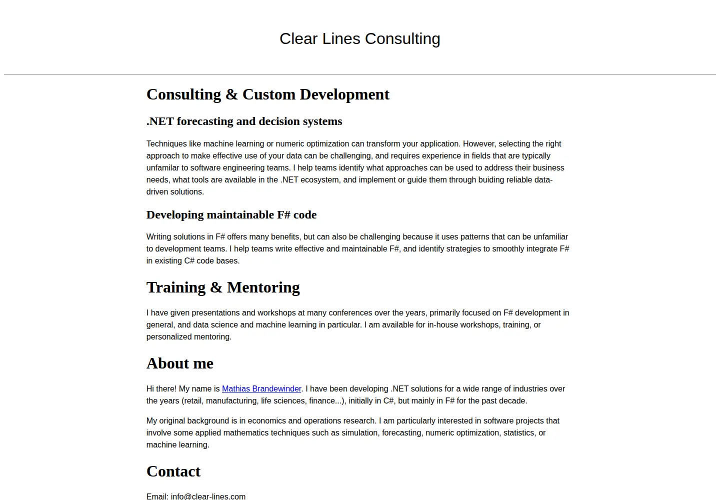 Screenshot of clear-lines.com