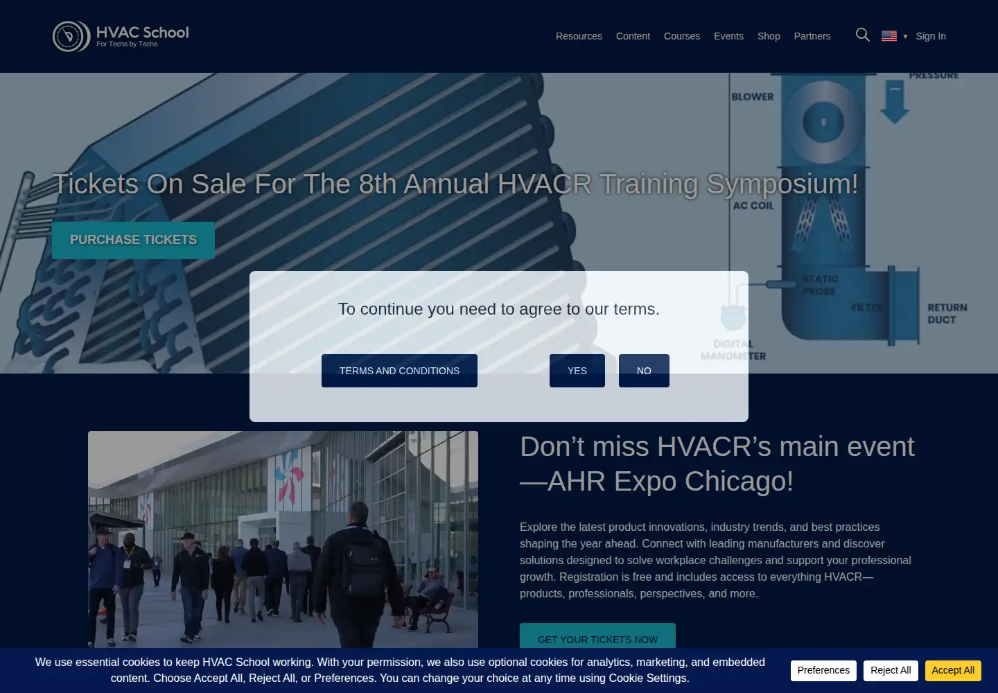 Screenshot of hvacrschool.com