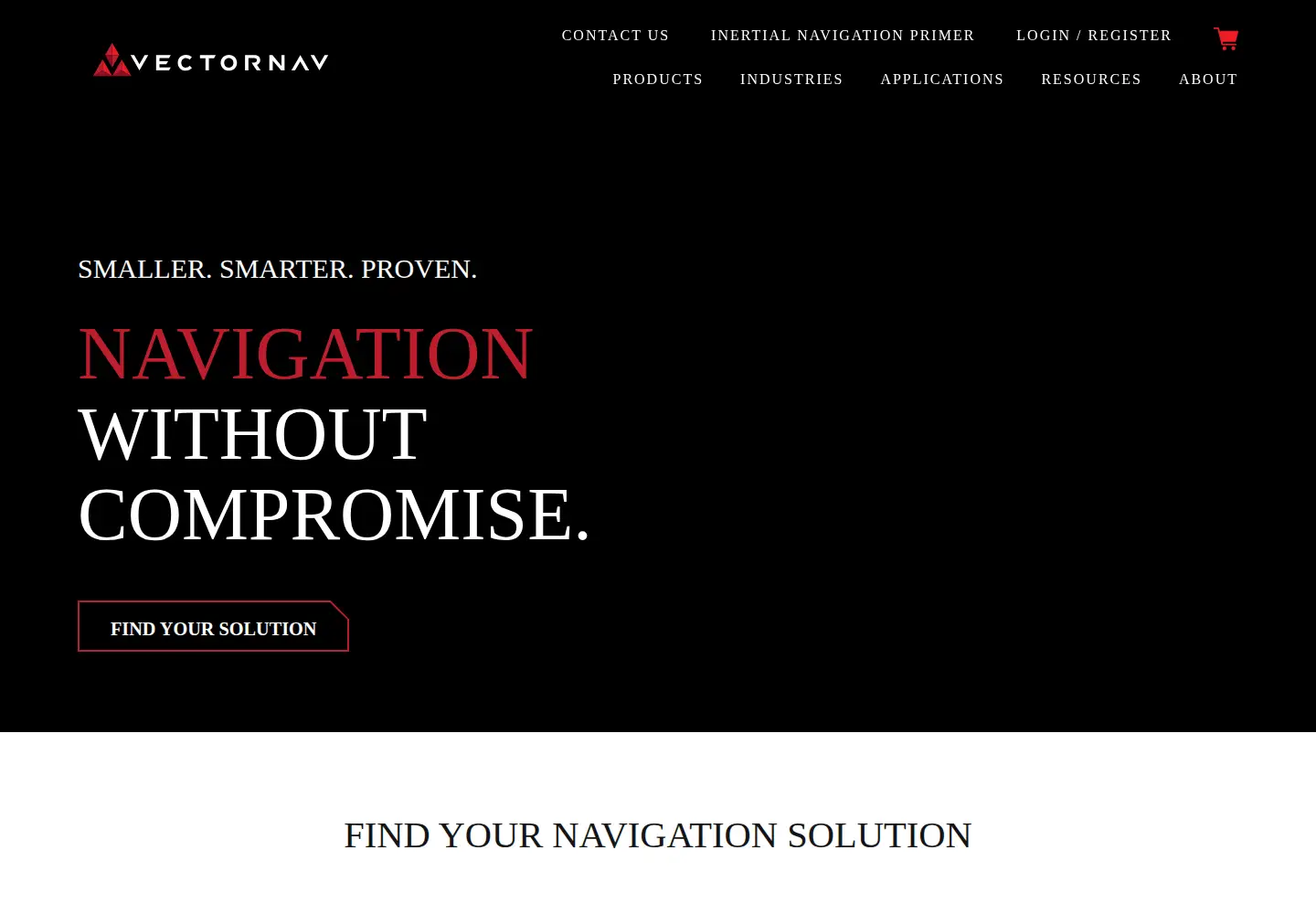 Screenshot of vectornav.com