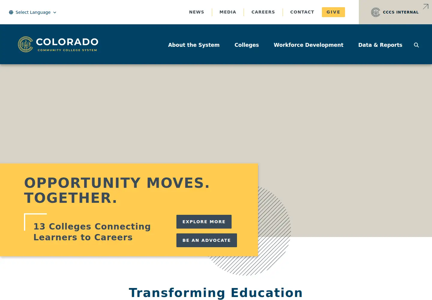 Screenshot of cccs.edu