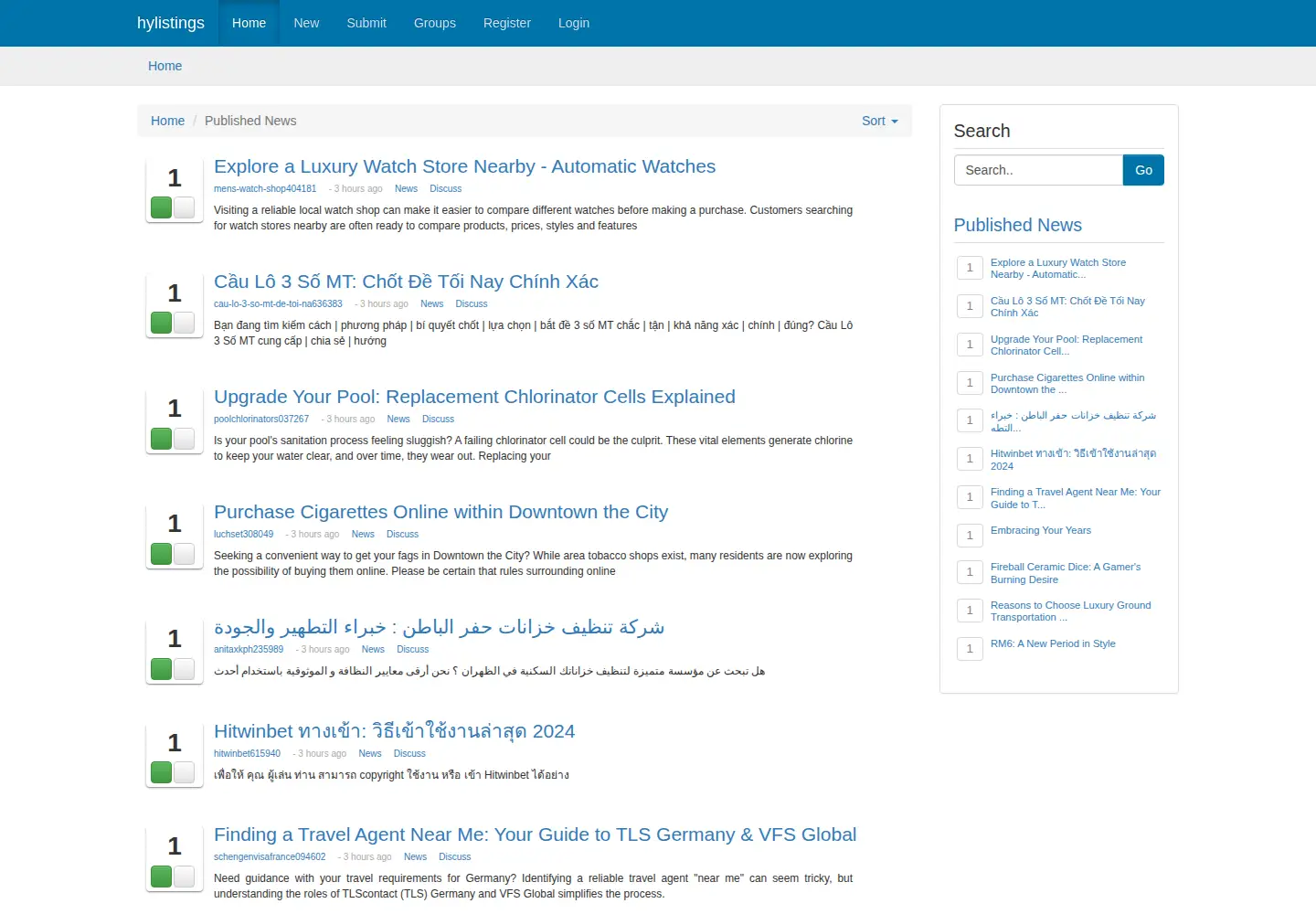 Screenshot of hylistings.com