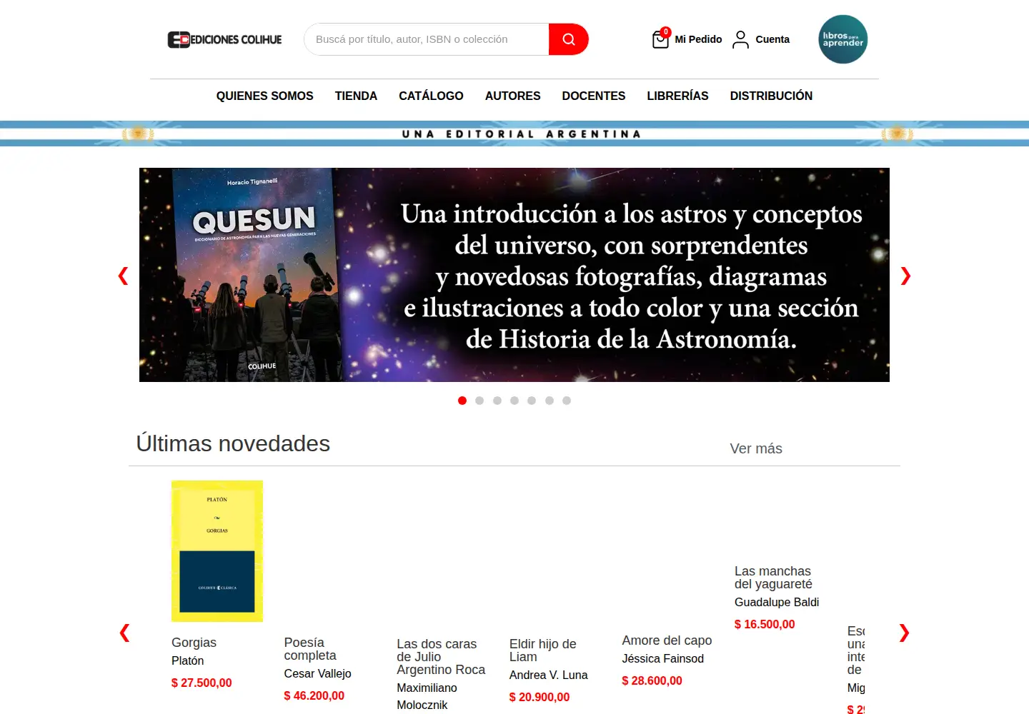 Captured homepage of colihue.com.ar in the current scan