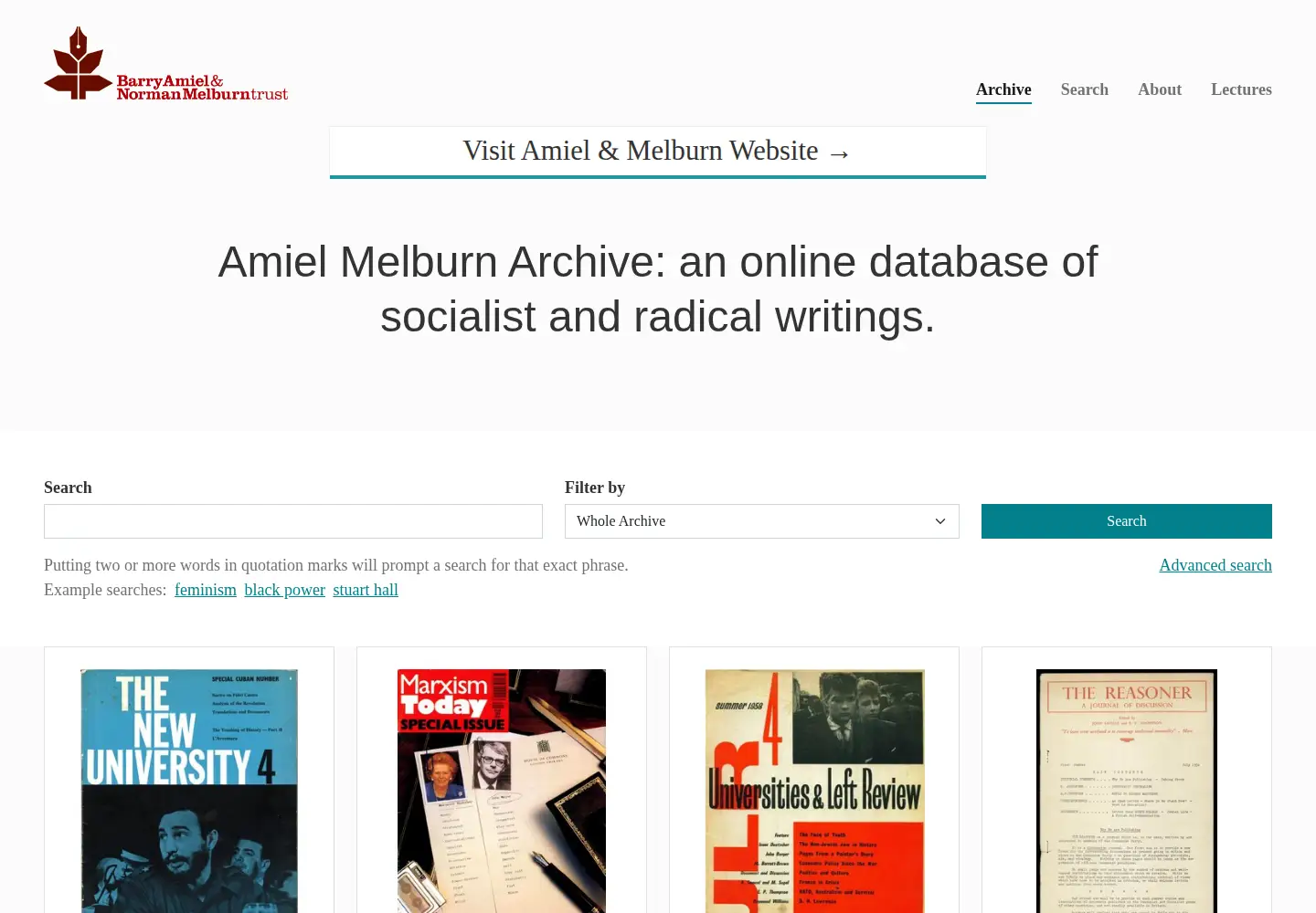 Screenshot of banmarchive.org.uk