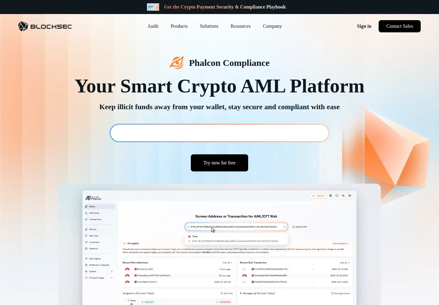 Screenshot of blocksec.com