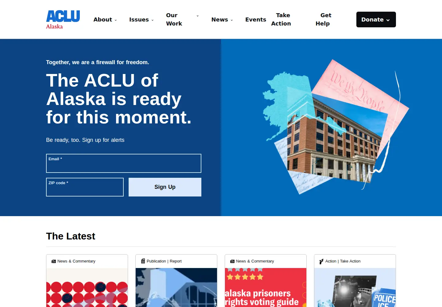 Screenshot of acluak.org