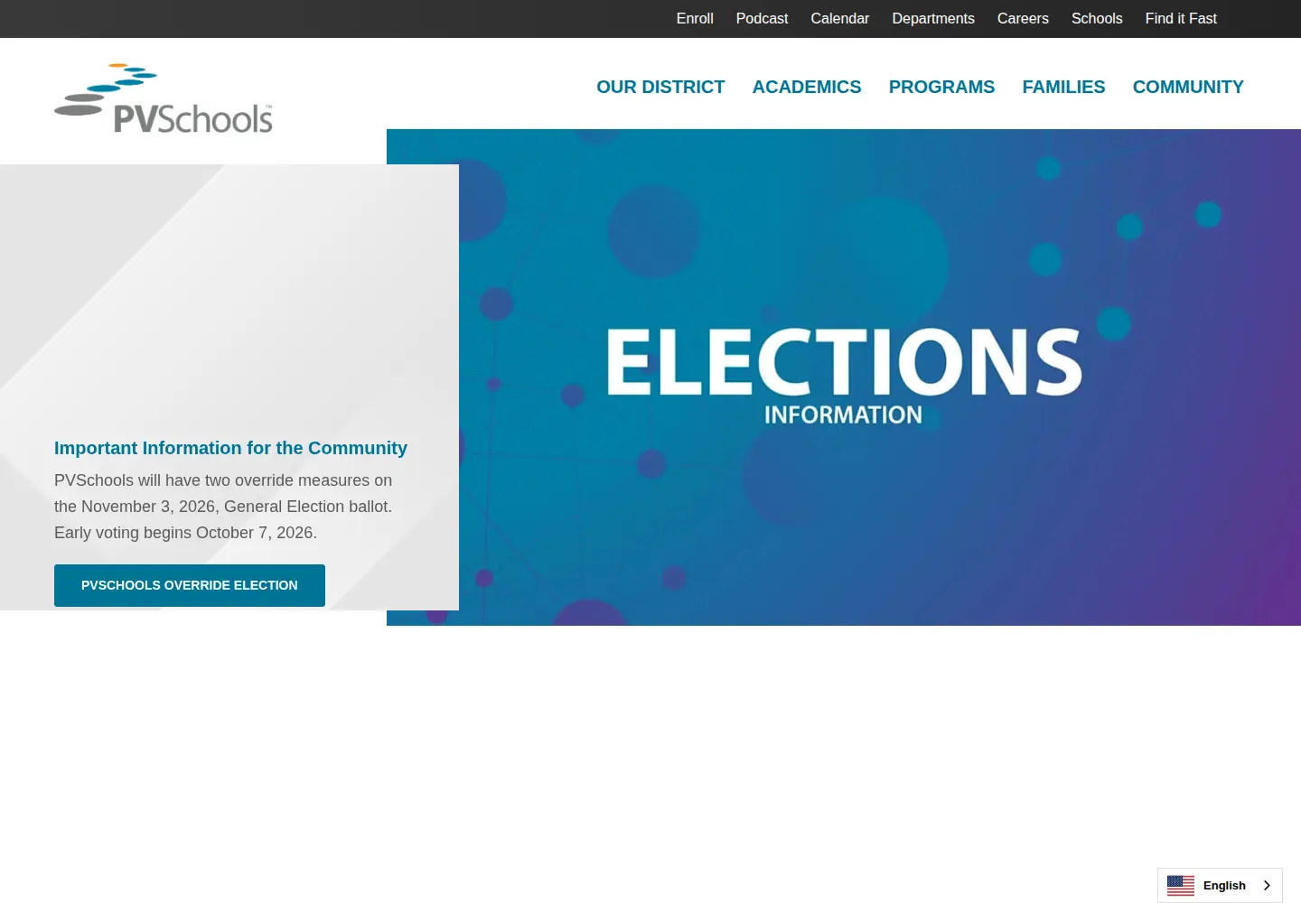 Screenshot of pvschools.net