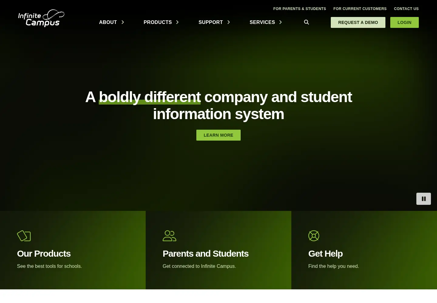 Screenshot of infinitecampus.org
