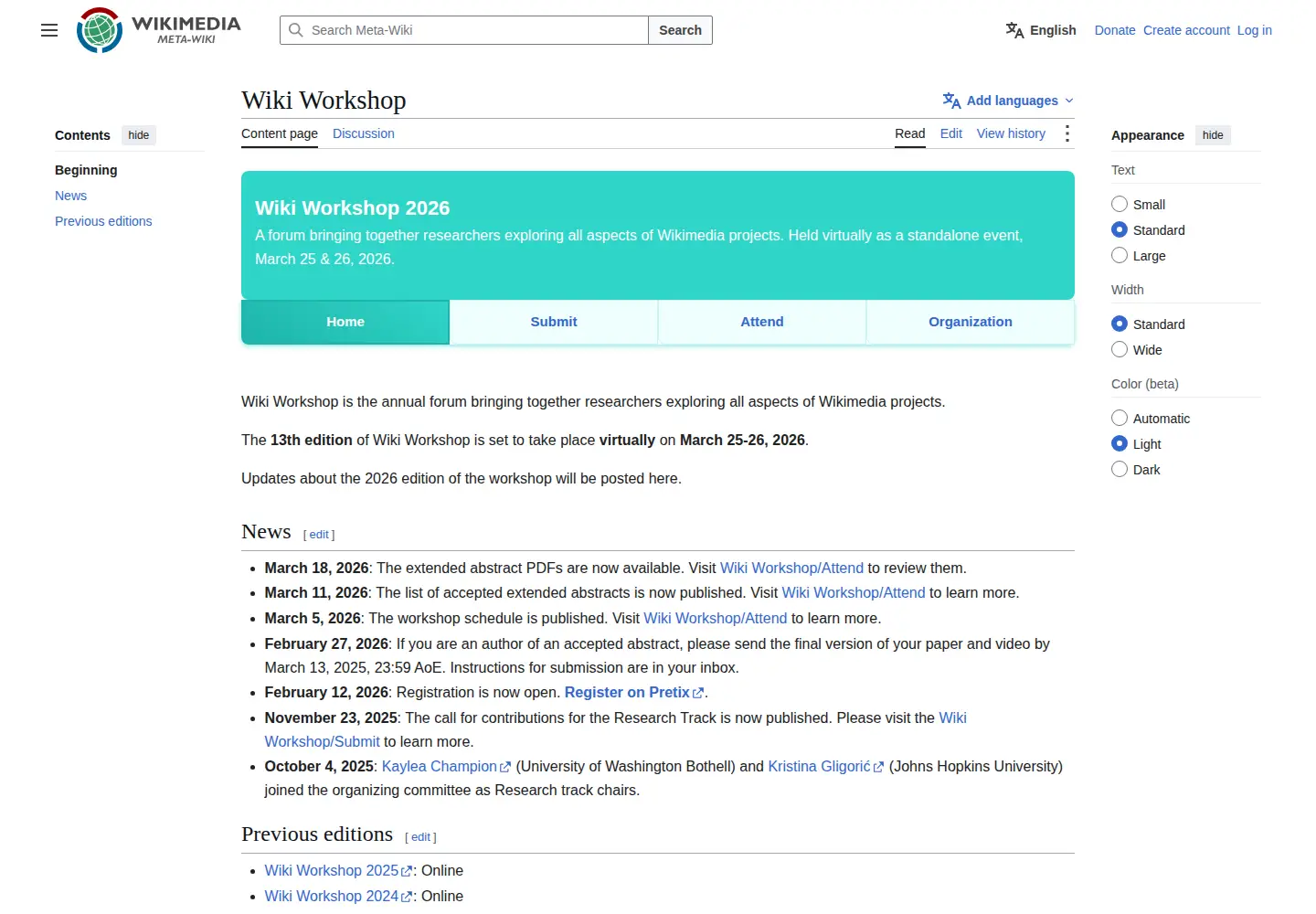 Screenshot of wikiworkshop.org