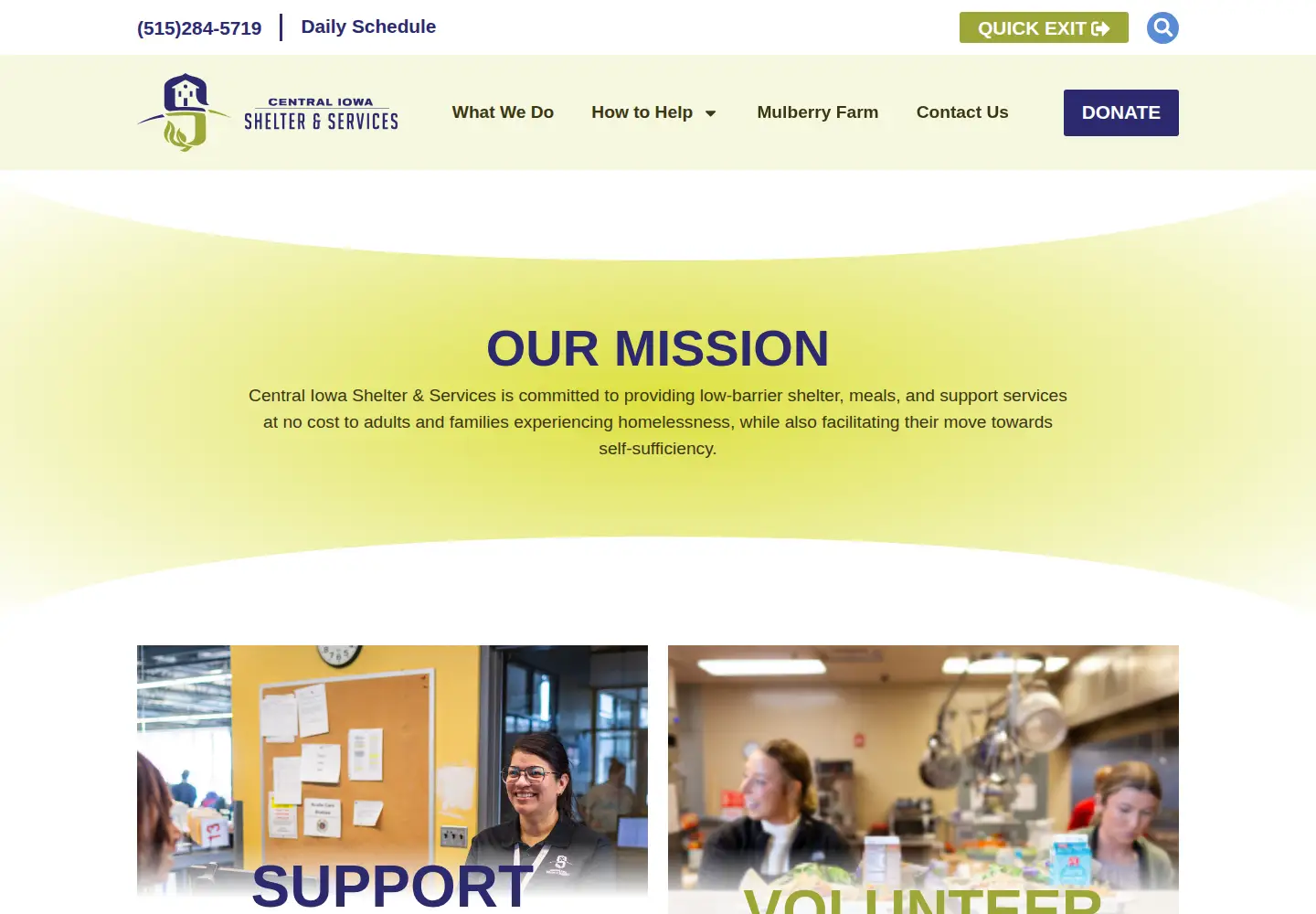 Screenshot of centraliowashelter.org