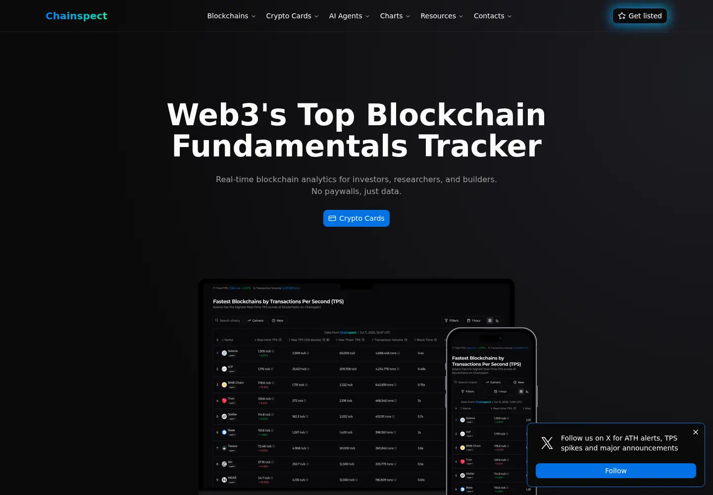 Screenshot of chainspect.app